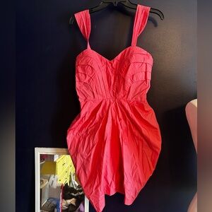 Minuet Pink Bubble Hem Dress Sweetheart Neckline NWT Size L